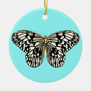 Schwarzer und weißer Schmetterling, türkischer Hin Keramikornament