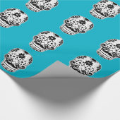 Schwarzer und weißer Schnurrkopf Geschenkpapier (Ecke)