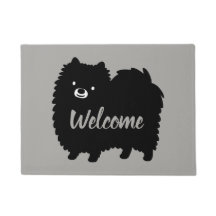 Schwarzer und weißer Spitz | Niedlich Pommie Dog