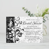Schwarzer und weißer Springbrunnen Brautparty wirb Einladung (Stehend Vorderseite)