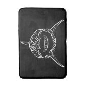 Schwarzer und weißer Stamm Großer Weißer Hai Badematte (Vorderseite Vertikal)