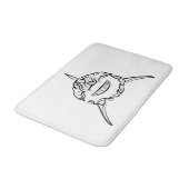 Schwarzer und weißer Stamm Großer Weißer Hai Badematte (Schrägansicht)