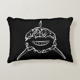 Schwarzer und weißer Stamm Großer Weißer Hai Dekokissen