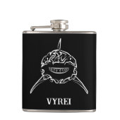 Schwarzer und weißer Stamm Großer Weißer Hai Flachmann (Vorderseite)