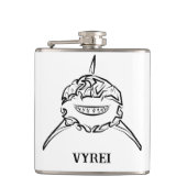 Schwarzer und weißer Stamm Großer Weißer Hai Flachmann (Vorderseite)