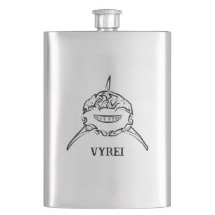 Schwarzer und weißer Stamm Großer Weißer Hai Flachmann