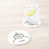 Schwarzer und weißer Stamm Großer Weißer Hai Getränkeuntersetzer (Seite)