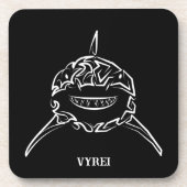 Schwarzer und weißer Stamm Großer Weißer Hai Getränkeuntersetzer (Vorderseite)