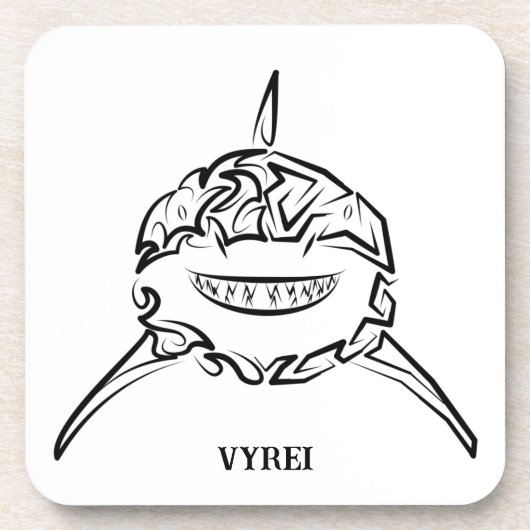 Schwarzer und weißer Stamm Großer Weißer Hai Getränkeuntersetzer (Vorderseite)