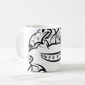 Schwarzer und weißer Stamm Großer Weißer Hai Kaffeetasse (Vorderseite Links)