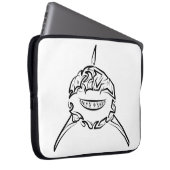 Schwarzer und weißer Stamm Großer Weißer Hai Laptopschutzhülle (Vorne Rechts)