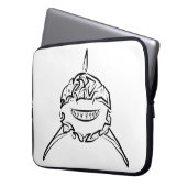 Schwarzer und weißer Stamm Großer Weißer Hai Laptopschutzhülle (Vorderseite Links)