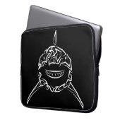 Schwarzer und weißer Stamm Großer Weißer Hai Laptopschutzhülle (Vorderseite Links)