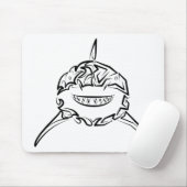 Schwarzer und weißer Stamm Großer Weißer Hai Mousepad (Mit Mouse)