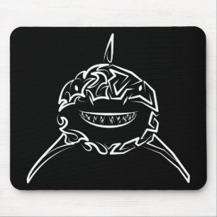 Schwarzer und weißer Stamm Großer Weißer Hai Mousepad