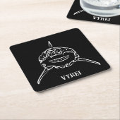 Schwarzer und weißer Stamm Großer Weißer Hai Rechteckiger Pappuntersetzer (angewinkelt)