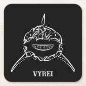 Schwarzer und weißer Stamm Großer Weißer Hai Rechteckiger Pappuntersetzer (Vorderseite)