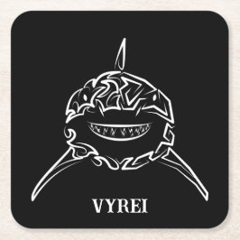 Schwarzer und weißer Stamm Großer Weißer Hai Rechteckiger Pappuntersetzer