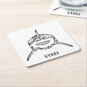 Schwarzer und weißer Stamm Großer Weißer Hai Rechteckiger Pappuntersetzer (angewinkelt)