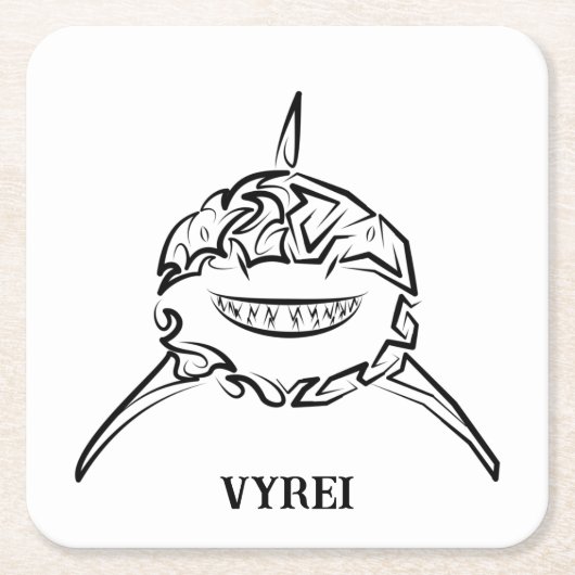 Schwarzer und weißer Stamm Großer Weißer Hai Rechteckiger Pappuntersetzer (Vorderseite)