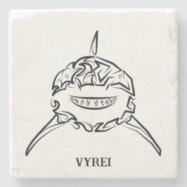 Schwarzer und weißer Stamm Großer Weißer Hai Steinuntersetzer