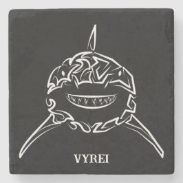 Schwarzer und weißer Stamm Großer Weißer Hai Steinuntersetzer