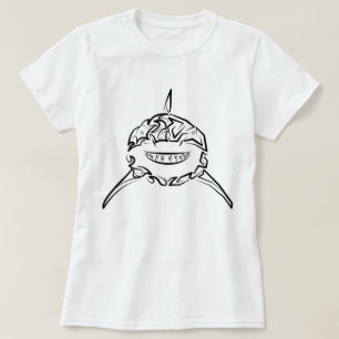 Schwarzer und weißer Stamm Großer Weißer Hai T-Shirt