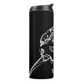 Schwarzer und weißer Stamm Großer Weißer Hai Thermosbecher (Nach links gedreht)