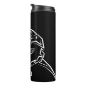 Schwarzer und weißer Stamm Großer Weißer Hai Thermosbecher (Nach rechts gedreht)