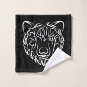 Schwarzer und weißer Stammbär Badhandtuch Set (Waschlappen)