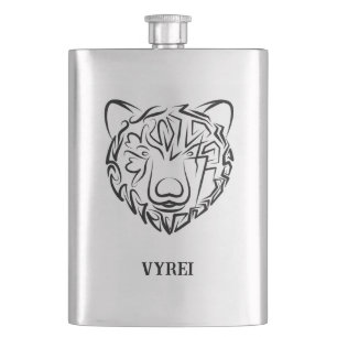 Schwarzer und weißer Stammbär Flachmann