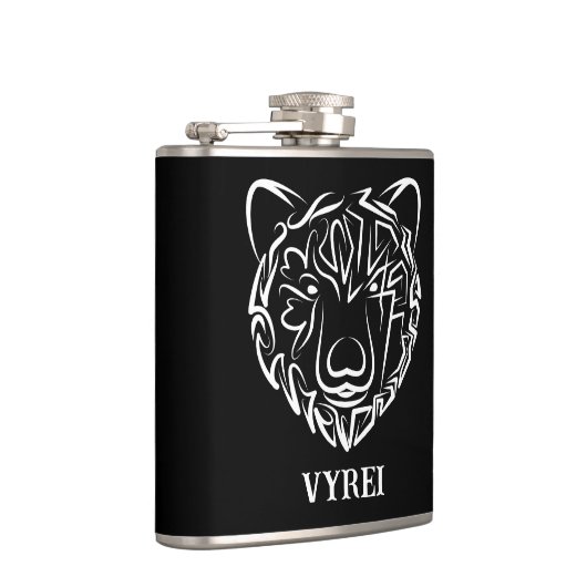 Schwarzer und weißer Stammbär Flachmann (Rechts)