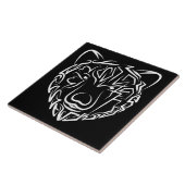 Schwarzer und weißer Stammbär Fliese (Seite)