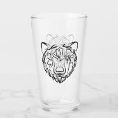 Schwarzer und weißer Stammbär Glas (Rückseite)