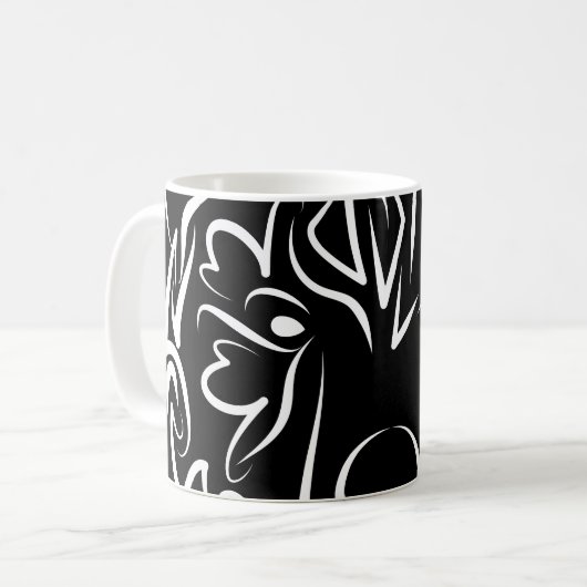 Schwarzer und weißer Stammbär Kaffeetasse (Vorderseite Links)