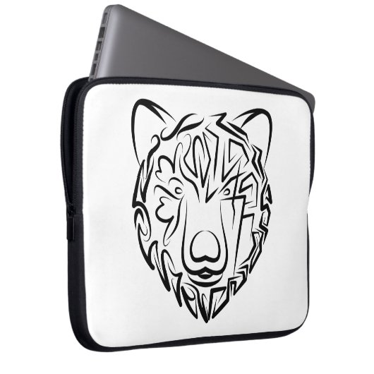 Schwarzer und weißer Stammbär Laptopschutzhülle (Vorne Rechts)