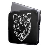 Schwarzer und weißer Stammbär Laptopschutzhülle (Vorderseite Links)