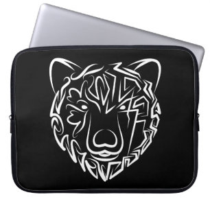 Schwarzer und weißer Stammbär Laptopschutzhülle