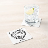 Schwarzer und weißer Stammbär Rechteckiger Pappuntersetzer (Vor Ort)