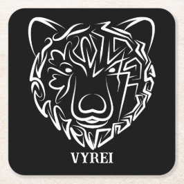 Schwarzer und weißer Stammbär Rechteckiger Pappuntersetzer