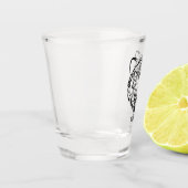 Schwarzer und weißer Stammbär Schnapsglas (Links)