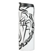 Schwarzer und weißer Stammbär Thermosbecher (Nach rechts gedreht)