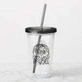 Schwarzer und weißer Stammesadler Acryltrinkbecher (Rückseite)
