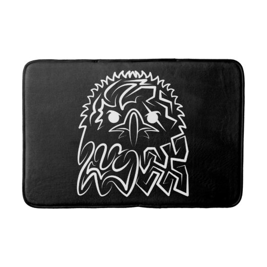 Schwarzer und weißer Stammesadler Badematte (Vorderseite)