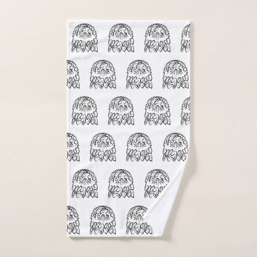 Schwarzer und weißer Stammesadler Badhandtuch Set (Handtuch)