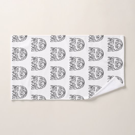 Schwarzer und weißer Stammesadler Badhandtuch Set (Handtuch)