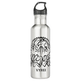 Schwarzer und weißer Stammesadler Edelstahlflasche