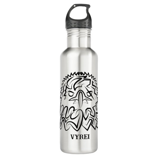 Schwarzer und weißer Stammesadler Edelstahlflasche (Vorderseite)