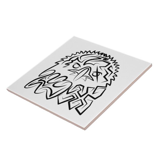 Schwarzer und weißer Stammesadler Fliese (Seite)