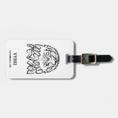 Schwarzer und weißer Stammesadler Gepäckanhänger (Vorderseite horizontal)